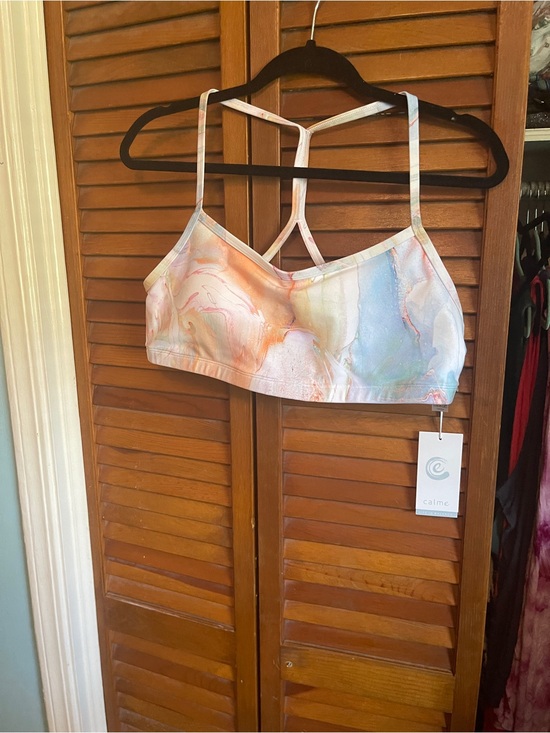 Calme Other - Calme Pastel Marble T-Back Bralette - Multicolor Pastels